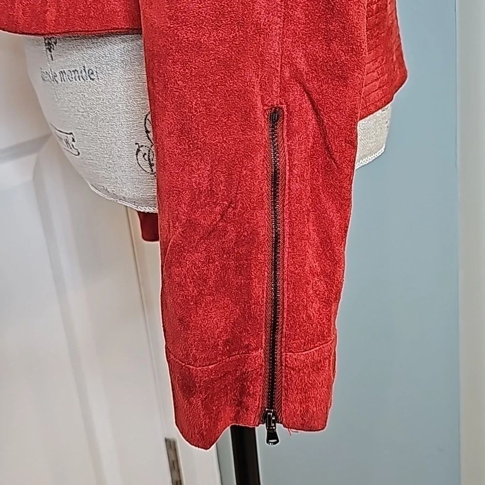 Fate Burnt Orange Delilah Suede Cropped Jacket - Size Large - Picture 8 of 13